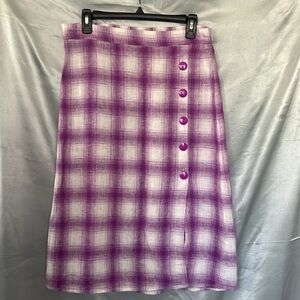 Loft  plaid midi skirt size M/L